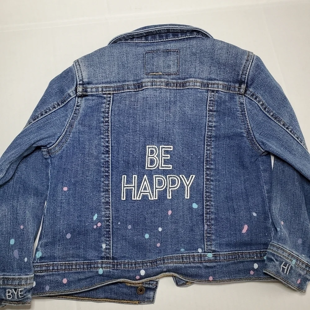 Cat & Jack Paint Splatter Jean Jacket Sz 3T